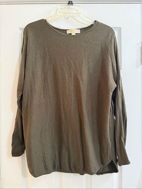 Michael Kors Olive Green Lightweight Crewneck Sweater